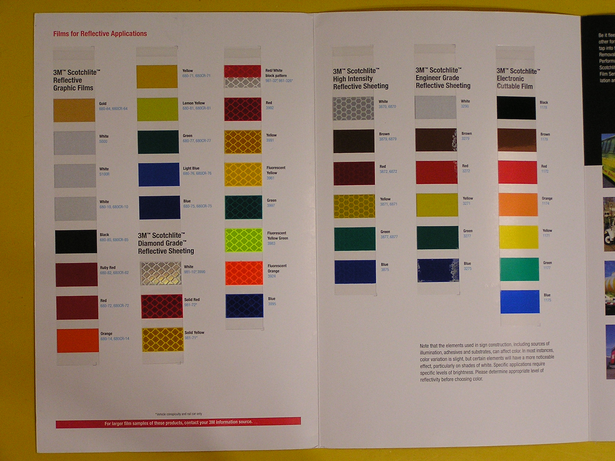 3m Scotchcal Striping Tape Color Chart.